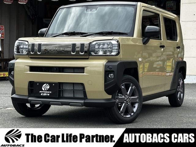 スーパーオートバックス姫路店です♪お車が入庫致しました！令和7年式　ダイハツ「タフト」グレードは「Gダーククロムベンチャー」カラーは「サンドベージュメタリック」です！