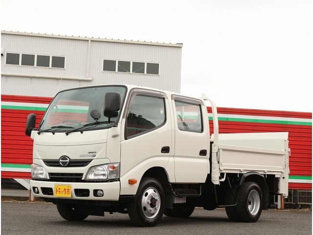 2014年　日野　デュトロ　2t　Wキャブ　セミロング　4WD　垂直パワーゲート