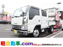 いすゞ エルフ 3.0 ダブルキャブ フルフラットロー ディーゼルターボ 4WD Bluetooth対応ナビ ETC スタッドレス付き