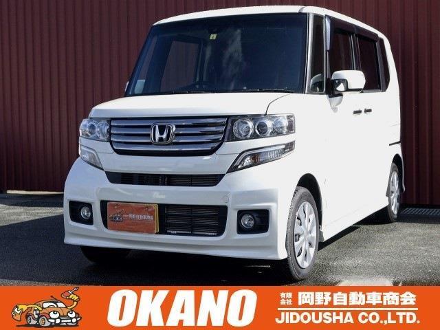 平成26年式　N-BOX　G/Aパッケージ　走行距離112700km　メモリーナビ/地デジ/Bluetooth/ETC/CD/DVD/AC/PW/PS/ABS/キーレス/プッシュスタート/バックカメラ/前方ドライブレコーダー/片側オートスライドドア