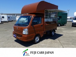 スズキ キャリイ 8ナンバ-加工車 キッチンカ- 移動販売車 冷蔵コ-ルドテ-ブル 3槽シンク 200Lタンク