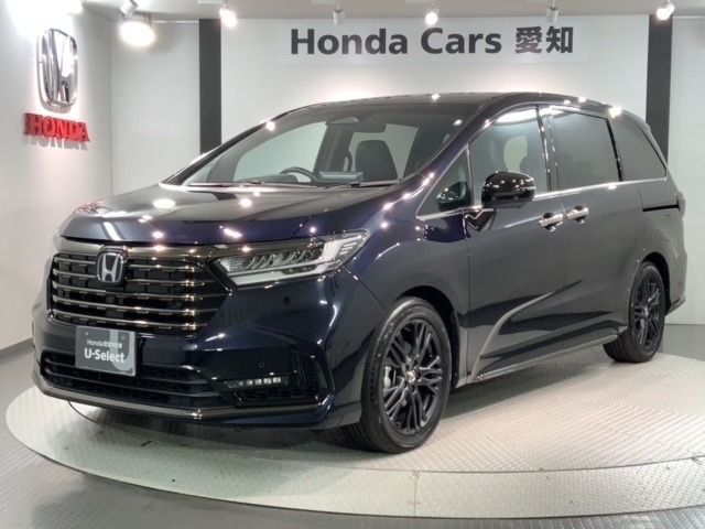 全国納車可 第三者機関証明書付 H SENSING 革シ-ト 新車保証 試乗車 ナビLXM-247VFLi ワンオ-ナ- TV Rカメラ マルチビュ- CD録音 BTオ-ディオ DVD装備のオデッセイe:HEV アブソルートEXブラックエディション入庫！