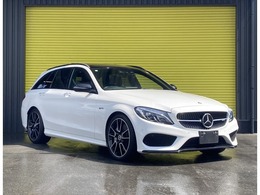 メルセデスAMG Cクラスワゴン C43 4マチック 4WD SR 19AW 黒革 ブルメスター リア63ルック