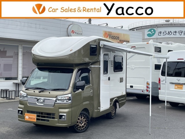 R4　JPSTAR製HAPPY1+　4WD　禁煙長さ377幅171高さ248　乗車4名就寝目安2+2名　ソーラー＆外部・走行充電　電動オーニング　前後スタビ＆ショック　増しリーフ　強化ブレーキ　社外ターボ　社外アルミ　ワイドタイヤ