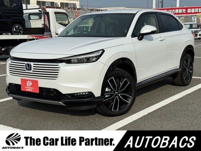 オートバックスカーズ・NEW土山店です♪お車が入庫致しました！令和7年式　ホンダ「VEZEL」グレードは「e：HEV　Z　2WD」カラーは「プラチナホワイトパール」となっております！