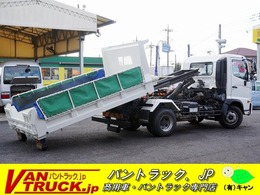 日野自動車 レンジャー 4トン　ベッドレス　ローダーダンプ 新明和　2.6t積　一方開　電動コボレーン