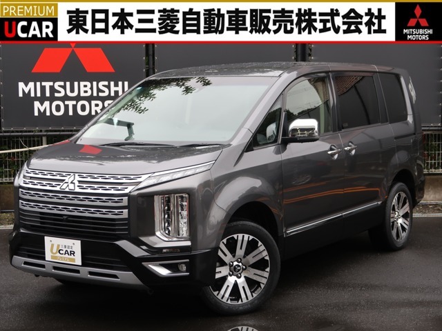 令和3年式　三菱【デリカD：5】Pグレード　4WD　7人乗り　禁煙車　レンタカーUP　純正ナビ　ETC　全周囲カメラ　衝突被害軽減ブレーキ　誤発進抑制機能　後側方車両検知警報付き