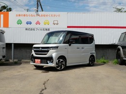 スズキ スペーシア 660 カスタム ハイブリッド XSターボ 4WD 全方位モニター付ナビ　HDMI　後席フリップ