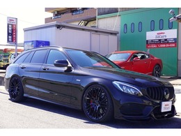 メルセデス・ベンツ Cクラスワゴン C450 AMG 4マチック 4WD 赤革 カールソン20AW ダウンサス グリル