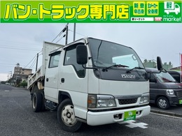いすゞ エルフ 4.8 強化ダンプ 高床 ディーゼル Wキャブ　PS　PW　エアB　ETC 2t