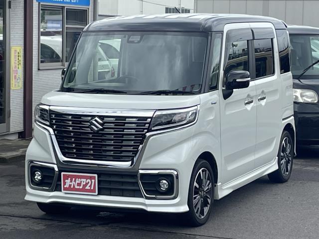 令和2年式♪走行距離約36,380km♪車検整備付♪人気のツートン色♪ターボで軽快に走ります♪スズキ・スペーシアカスタム ハイブリッド XSターボ入庫しました♪