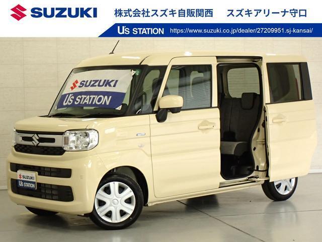 シフォンアイボリーメタリックのスペーシアが仲間入り☆　軽自動車なので取り回しがしやすく、運転がラクラクなのはもちろん、広々車内も魅力です！　※当社では業販及び転売目的の方への販売はお断りしております。