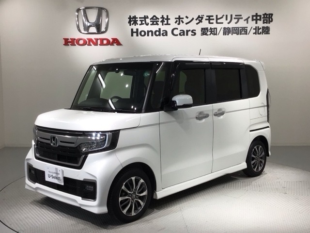 全国納車可 第三者機関証明書付 Honda SENSING 2年保証 ナビVXM-215CI Rカメラ BTオ-ディオ ドラレコ シ-トヒ-タ- ETC LEDライト装備のN-BOXカスタムEX入庫！