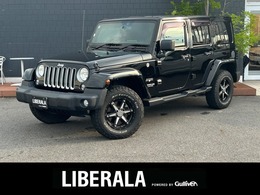 ジープ ラングラー アンリミテッド サハラ 4WD 黒革 ナビ/TV Bカメラ クルコン 社外17AW