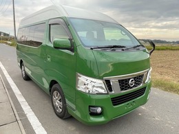 日産 NV350キャラバンワゴン 2.5 GX スーパーロングボディ ハイルーフ 低床 グリーン塗装　スライドドア　キーレス