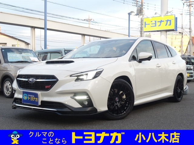 ワンオーナー！12.3インチナビTV！バックカメラ！STIエアロ！ENKEI18インチアルミ！アイサイトX！革シート！純正ドラレコ！ETC2.0！パワーバックドア！BSM！車検整備付！走行27848KM！純正AWにスタッドレス車内積み