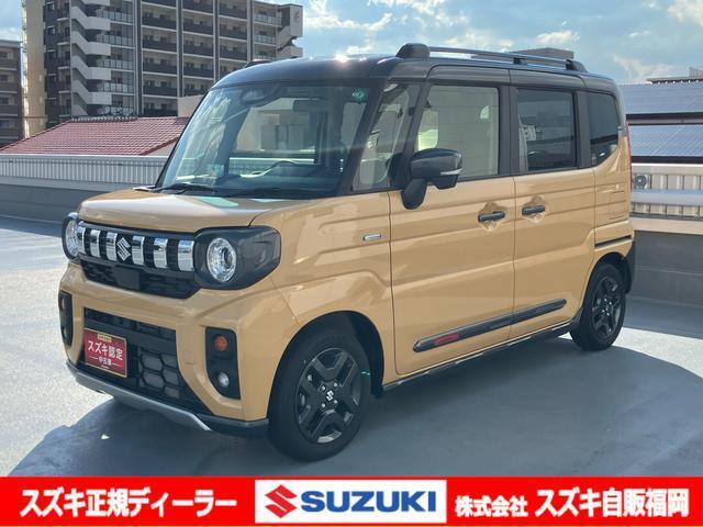 ＜令和9年式＞　ミモザイエローパールメタリック。タフト・N-BOXをお探しの方！SUVな軽ハイトワゴン！アウトドアが楽しくなる★特別仕様車【スペーシア GEAR HYBRID XZ】はいかがですか？