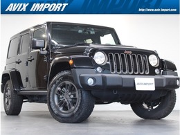 ジープ ラングラー アンリミテッド 75thアニバーサリー エディション 4WD 限定車 黒半革 Sヒータ Bカメラ 17AW 禁煙