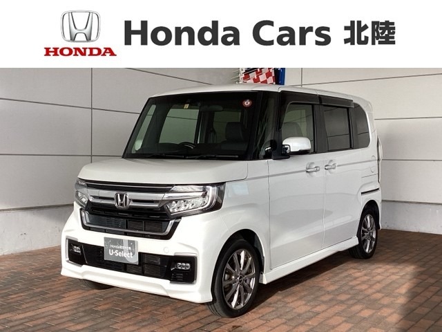 全国納車可 第三者機関証明書付 Honda SENSING 2年保証 ナビVXM-214VFi フルセグ Rカメラ CD録音 BTオ-ディオ DVD ドラレコ装備のN-BOXカスタム Lターボ入庫！