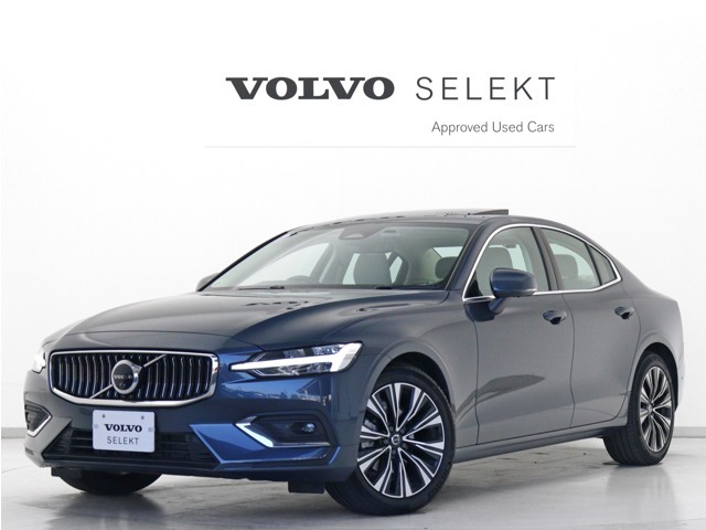 特選車両:2024年モデル『S60 Ultimate B4』電動パノラマサンルーフ Google搭載 前後純正ドラレコ 48V harman/kardonプレミアムサウンド 白革 デニムブルーメタリック18インチAW【グループ 総在庫300台！】