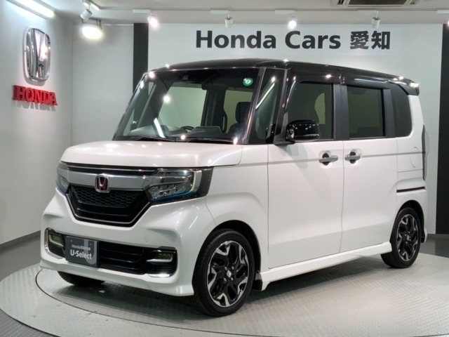 全国納車可 第三者機関証明書付 2ト-ン 1年保証 TV Rカメラ ETC LEDライト 両側電動ドア VSA クルコン アルミ スマ-トキ-装備のN-BOXカスタム GLターボホンダセンシング入庫！