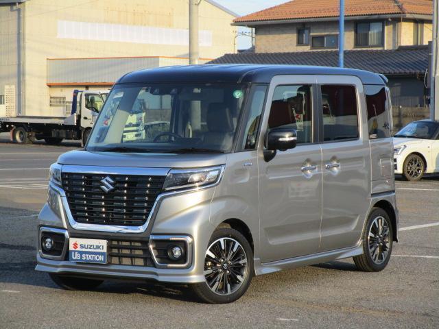 スペーシアカスタム　HYBRID　XSターボ　4WD 8インチナビ＆全方位モニター＆ETC2.0装着車！！