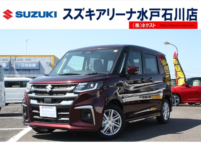 R7.1登録済未使用車 ソリオ HYBRID MZ　LEDヘッドランプ　本革巻ステアリングホイール　シートヒーター　サンシェード　電動パーキングブレーキ　ヘッドアップディスプレイ　スリムサーキュレーター