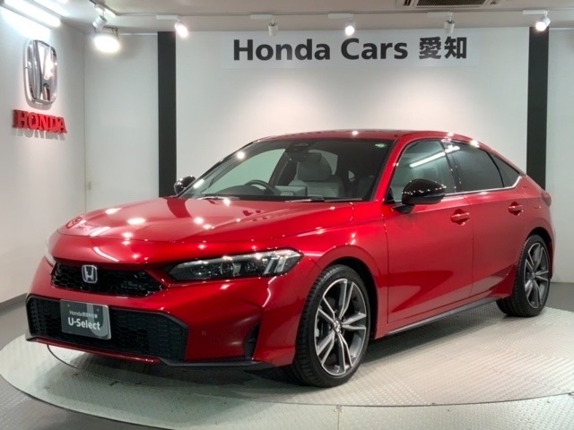 全国納車可 第三者機関証明書付 サンル-フ 新車保証 試乗車 純正ナビ TV Rカメラ BTオ-ディオ ETC LEDライト VSA シ-トヒ-タ- 電動シート装備のシビック e:HEVEX入庫！