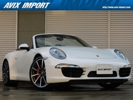 ポルシェ 911カブリオレ カレラS PDK 7速PDK 正規D車 赤幌 プラチナグレ-革 14wa