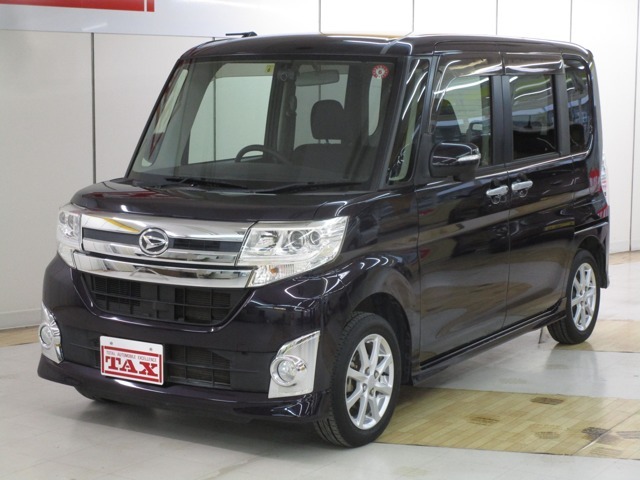 平成26年6月登録　タント・カスタムX　走行63500キロ　車検整備付き　修復歴無し　禁煙車　☆左パワスラ、SDナビ/フルセグTV、CD/DVD、Bluetooth、バックカメラ、前後ドラレコ、LEDライト、アルミホイールなど