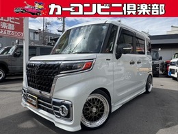 スズキ スペーシア 660 カスタム ハイブリッド XSターボ RS-R車高調 WORK16インチアルミ ブラックメ