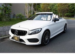 メルセデス・ベンツ Cクラスカブリオレ C180カブリオレ スポーツ 青幌　白レザー AMGライン レザーエクスクルーシブPKG 1オ