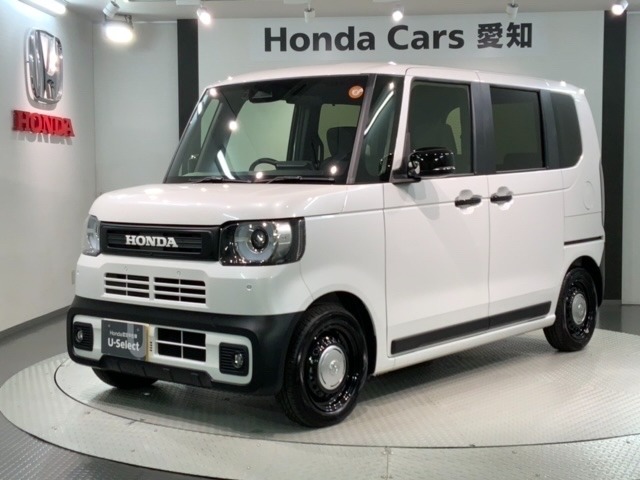 全国納車可 第三者機関証明書付 新車保証 試乗車 ナビLXU-242NBi TV Rカメラ マルチビュ- CD録音 BTオ-ディオ DVD シ-トヒ-タ-装備のN-BOX JOY ベースグレード入庫！
