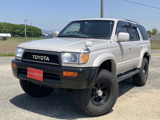 ハイラックスサーフ　MT 4WD 社外ホイール　横出しマフラー　革調シートカバー　サイドカメラ　バックカメラ