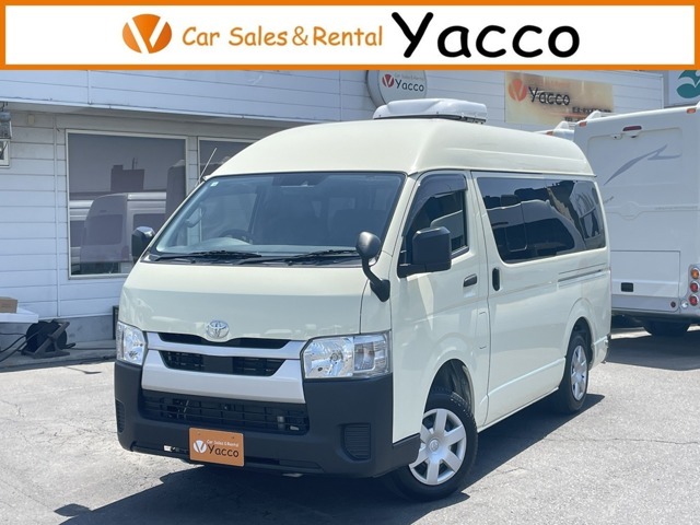 R4年　ハイエースV　グリーンハンズ製　タックルミニ　2.8DT長さ469幅169高さ240　乗車8名就寝目安2+1名　外部・走行充電　パノラミックビューカメラ