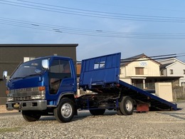 いすゞ エルフ 4.3 ワイド ロング 高床 ディーゼル ユニック製積載車　ウィンチ　メッキパーツ
