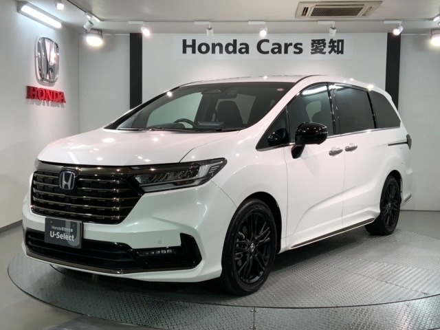 全国納車可 第三者機関証明書付 Honda SENSING 革シ-ト 新車保証 試乗禁煙車 ナビLXM-247VFLi ドラレコ装備のオデッセイ e:HEVアブソルートEXブラックエディション入庫！