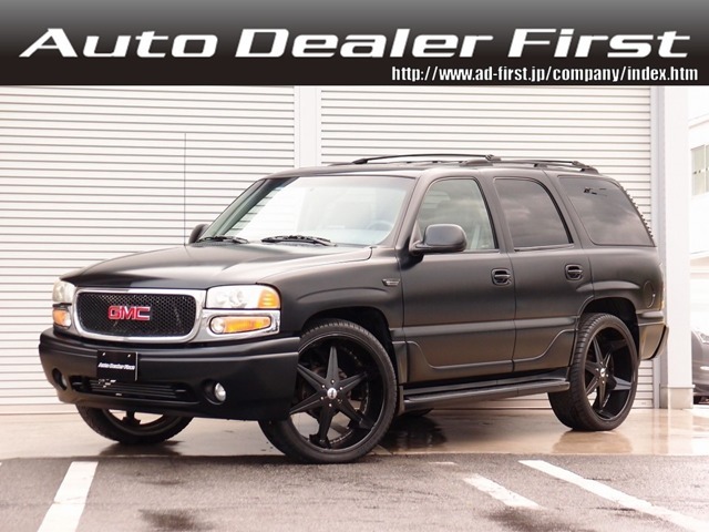 平成16年　GMC　ユーコンデナリ　1ナンバー　カスタムオーディオ車両 DUB26AW　ヘッドレストモニター×4　モニター×5　スピーカー　ロックフォードウーハー　マッドブラック外装色　LED　LEDテール