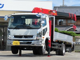 三菱ふそう ファイター 7.4t ワイド 4段クレーン付ハイジャッキ 内寸-長551x幅235x高39