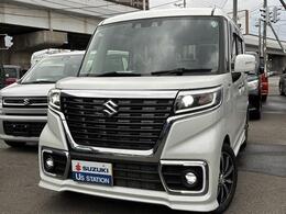 スズキ スペーシア 660 カスタム ハイブリッド XSターボ 4WD 全方位モニター＆ナビ・ETC