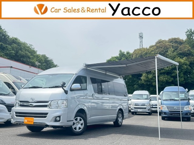 H25　ハイエース　4WD　TOWAモータース製ツェルト　乗車定員6名　就寝定員目安5名　車両サイズ538cm×190cm×227cm　ナビ　フリップダウンモニター　ETC　Bカメラ　ドライブレコーダー