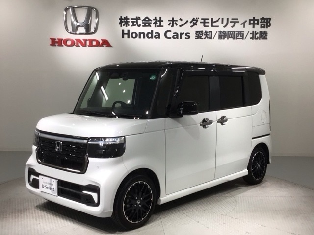全国納車可 第三者機関証明書付 H SENSING 2ト-ン 最長5年保証 ワンオ-ナ- 純正ナビ TV Rカメラ CD録音 BTオ-ディオ装備のN-BOXカスタム ターボコーディネートスタイル入庫！