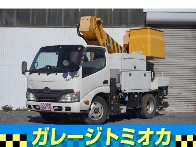 デュトロ入庫しました！10mアイチ高所作業車・SH10A・オートマ・電工FRPバケット・左右荷室・走行4.4万キロ・バケットジョイスティックタイプ・ETC・架装部2257時間・サブバッテリーユニット駆動装備！