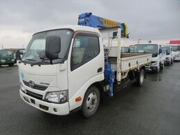 日野自動車 デュトロ 3t標準ロング4段クレーンR/Cフックイン付 平ボデー　タダノ製