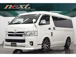 トヨタ ハイエース 2.7 GL ロング ミドルルーフ ベットキット 後席モニタ パワスラ 全カメ