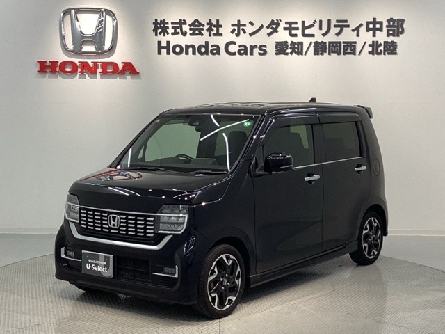 全国納車可 第三者機関証明書付 1年保証 ナビVXM-214VFi フルセグ Rカメラ CD録音 DVD シ-トヒ-タ- ETC LEDライト装備のN-WGNカスタム Lターボホンダセンシング入庫！