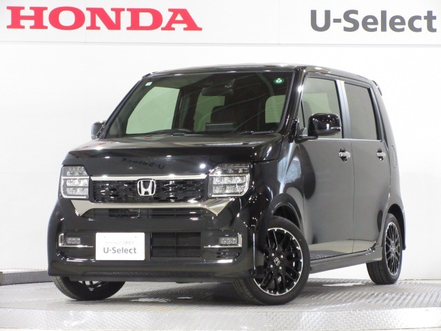 当社試乗車、業務車のN-WGNカスタム（L・ターボ）が入庫です。内外装ともにきれいなお車で、ギャザズ9インチメモリーナビ　Bluetooth　ETC　Rカメラ　等装着しております！