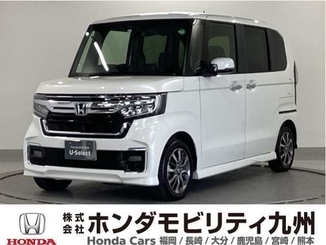 N-BOXカスタムLです！純正メモリーナビ、衝突低減ブレーキ、ドラレコ、リアカメラ、パワースライドドア、LEDヘッド、シートヒーター、純正14インチアルミホイール他、充実しています！