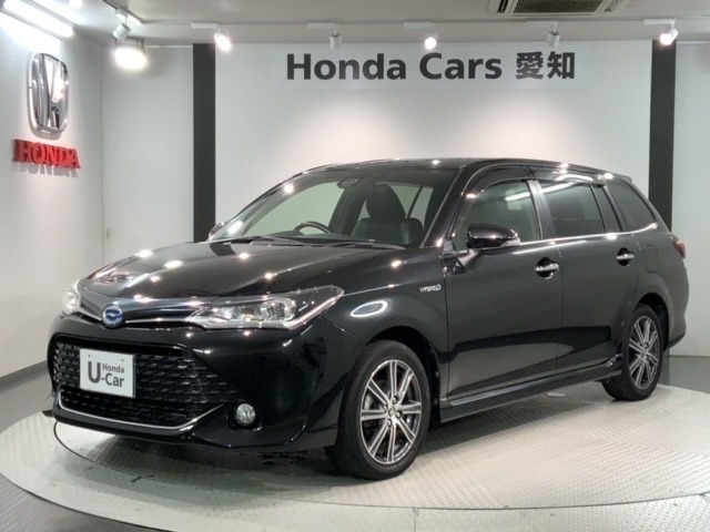 全国納車可 第三者機関証明書付 1年保証 ワンオ-ナ- ナビ TV Rカメラ CD録音 DVD 衝突軽減B ETC LEDライト 横滑り防止 アルミ フォグ スマ-トキ- AAC装備のトヨタのカローラフィールダー ハイブリッドGWXB入庫！