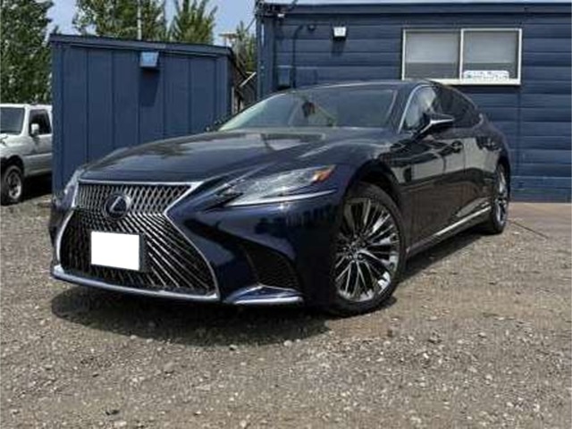 LS500h　AWD　バージョンL　紺メタ　サンルーフ　白革シート　内外共に綺麗なお車です